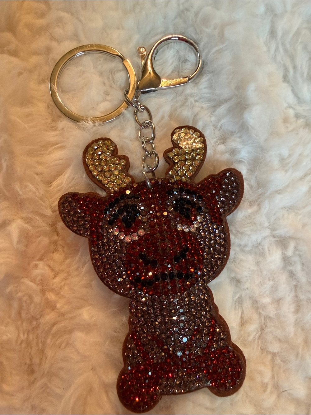 Rhinestone Embellished Reindeer Keychain Sven Frozen Bag Chain